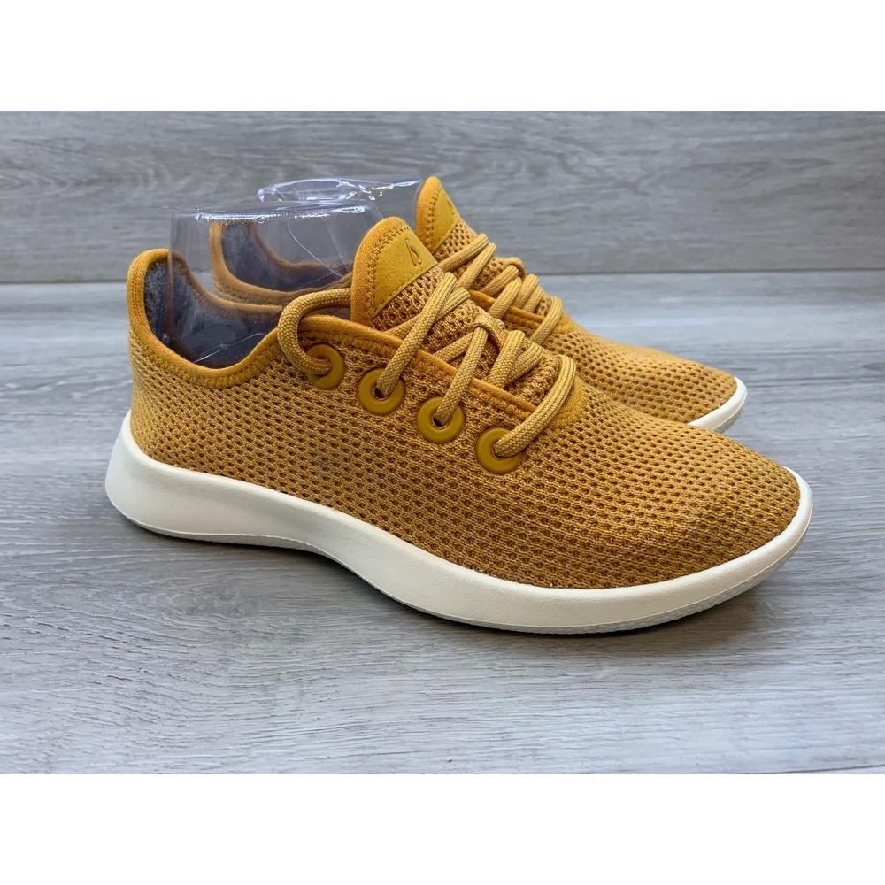 Allbirds Tree Runners Women's Sneakers Mustard Yellow 6 Eucalyptus Mesh Shoes